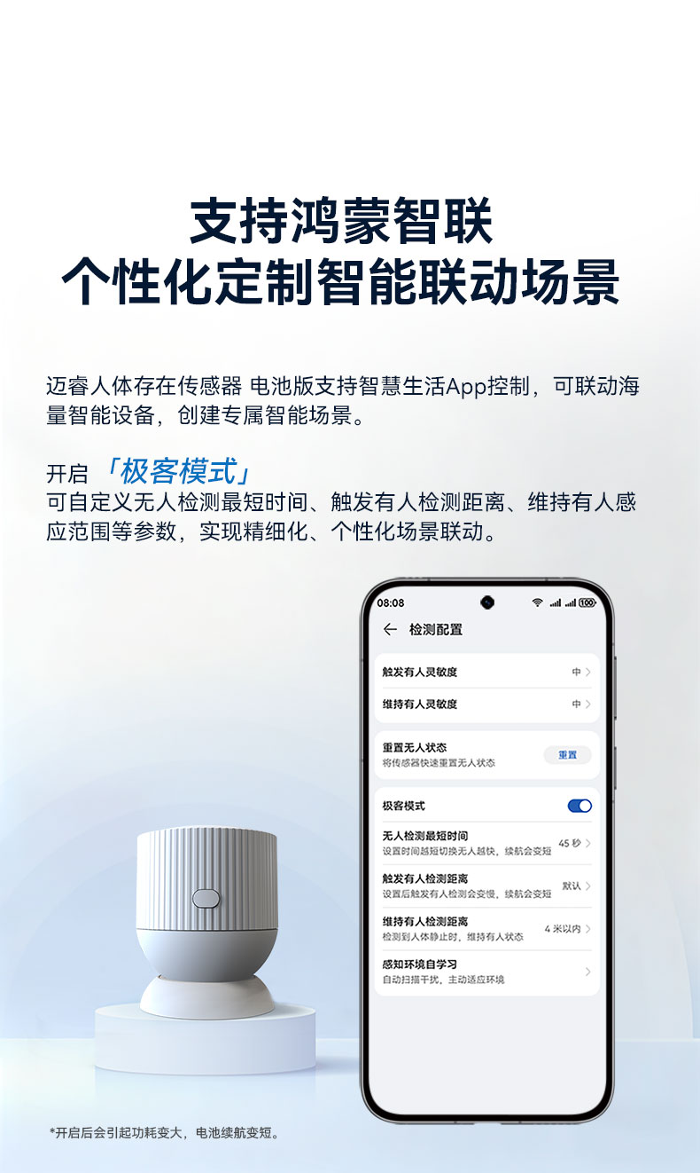 迈睿科技携手鸿蒙智选打造首款电池供电的人体存在传感器,已正式上线!(图6) 13-260114092436218.jpg